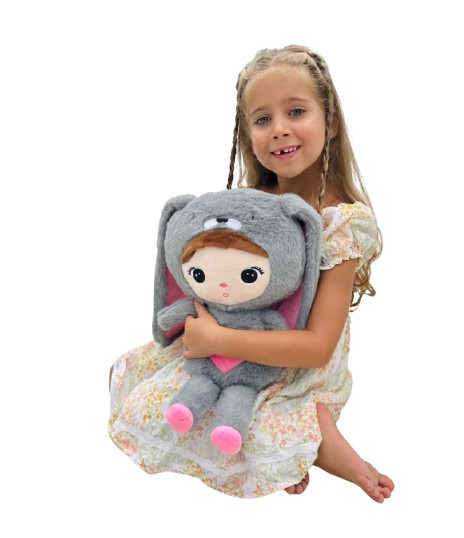 Zoe with plush